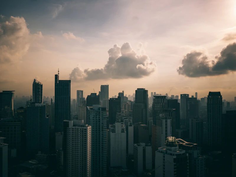 High-rise buildings in a Philippine business district